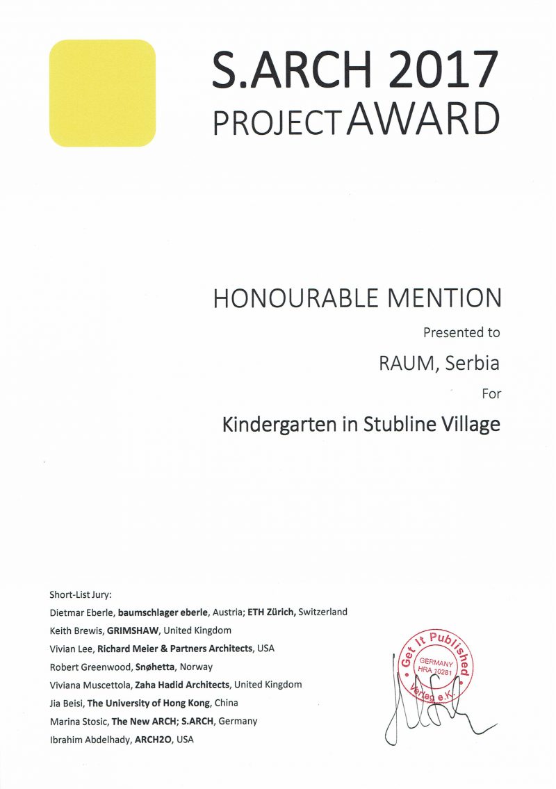 raum received a honorable mention in hong kong